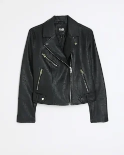 River Island faux leather biker jacket< Coats & Jackets