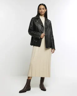 River Island faux leather Oversized Biker Jacket< Coats & Jackets