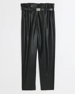 River Island faux leather paperbag trousers< Trousers