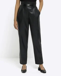 River Island faux leather paperbag trousers< Trousers