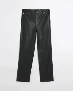 River Island faux leather straight trousers< Trousers