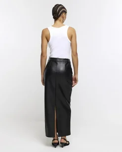 River Island faux leather tailored maxi skirt< Skirts