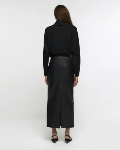 River Island faux leather tailored midi skirt< Skirts
