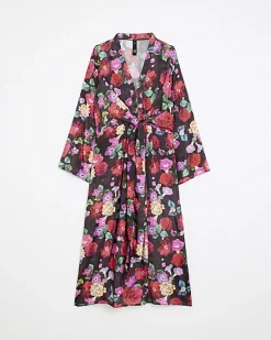 River Island floral long sleeve midi dress< Dresses