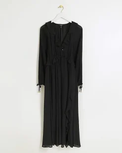 River Island frill plisse sleeve swing midi dress< Dresses