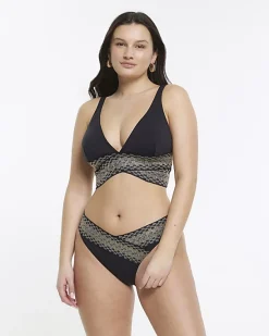 River Island fuller bust plunge bikini top< Swimwear & Beachwear