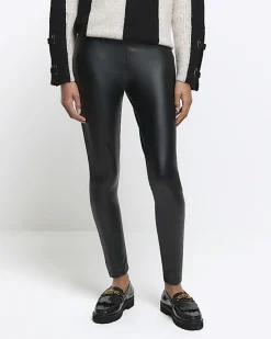 River Island high waisted coated leggings< Trousers