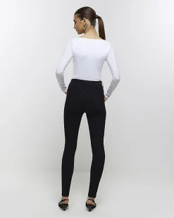 River Island high waisted stud skinny jeans< Jeans