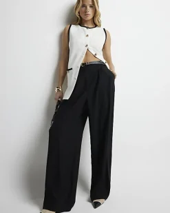 River Island High Waisted Wide Leg Trousers< Trousers