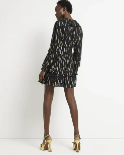 River Island jacquard printed wrap mini dress< Dresses