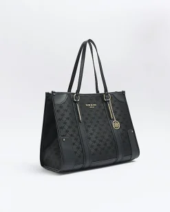 River Island jacquard RI monogram shopper bag< Bags, Purses & Luggage
