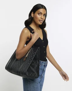 River Island jacquard RI monogram shopper bag< Bags, Purses & Luggage