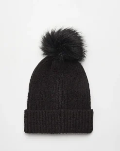 River Island knit pom beanie< Accessories