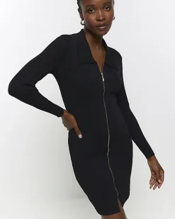 River Island knit zip bodycon mini dress< Dresses