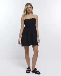River Island lace detail bandeau beach mini dress< Dresses