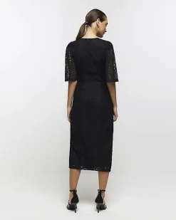 River Island lace split hem bodycon midi dress< Dresses