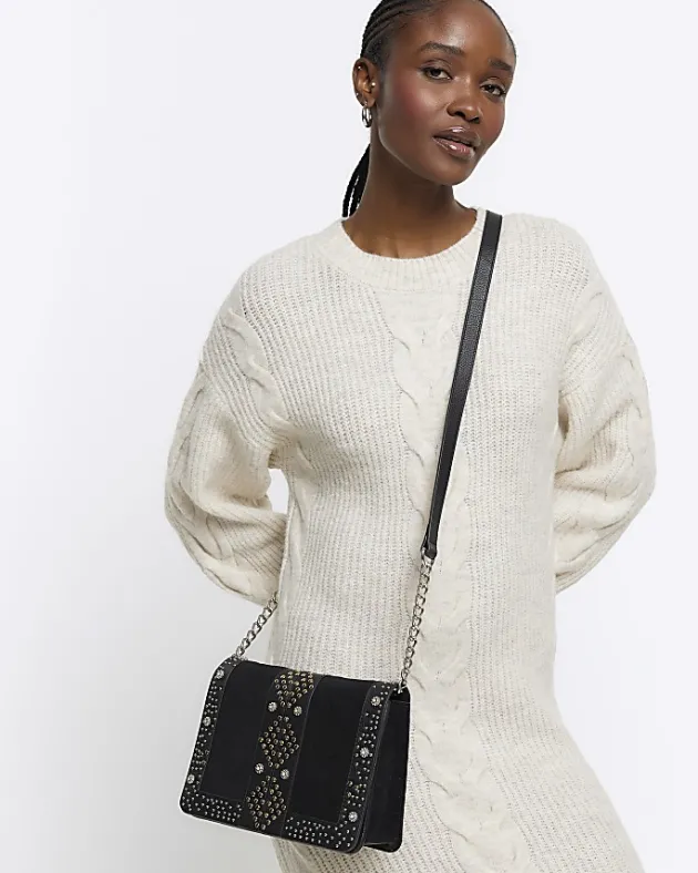 River Island leather studded cross body bag< Bags, Purses & Luggage