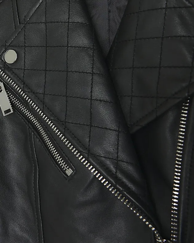 River Island leather zip up biker jacket< Coats & Jackets