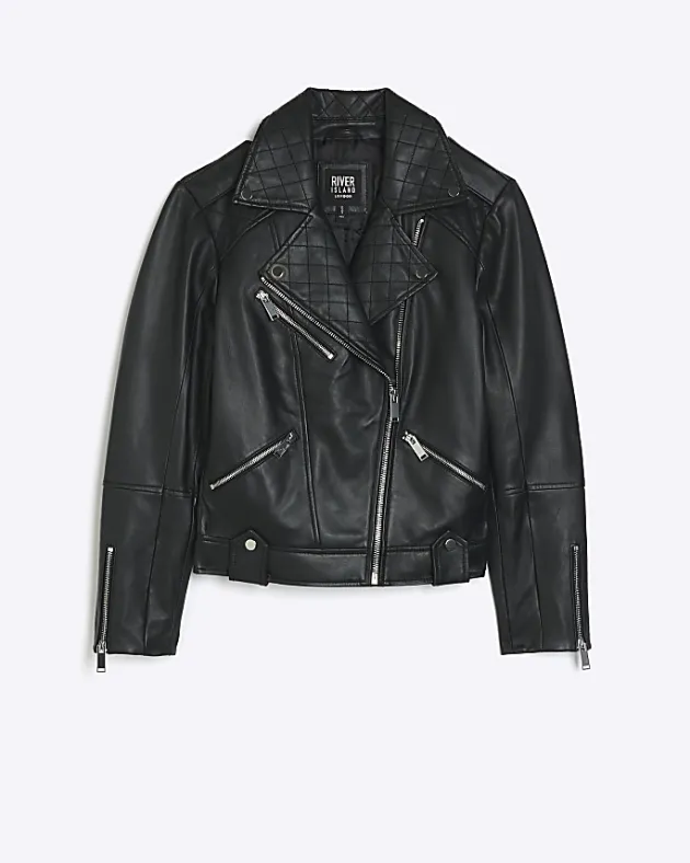 River Island leather zip up biker jacket< Coats & Jackets