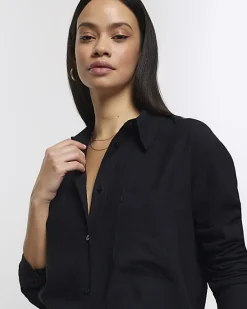 River Island linen blend long sleeve shirt< Co-ord Sets