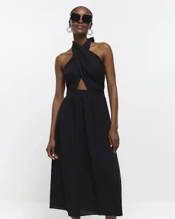 River Island linen halter neck midi dress< Dresses