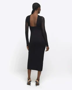 River Island mesh open back bodycon midi dress< Dresses