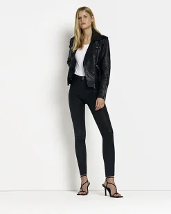 River Island Molly coated mid rise skinny jeans< Jeans