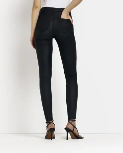 River Island Molly coated mid rise skinny jeans< Jeans