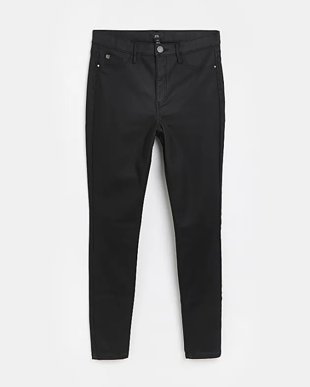 River Island Molly coated mid rise skinny jeans< Jeans
