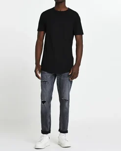 River Island multipack of 5 curve hem t-shirts< Essentials