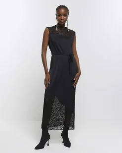 River Island plisse lace slip midi dress< Dresses