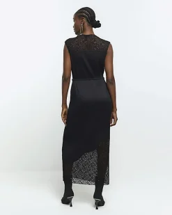 River Island plisse lace slip midi dress< Dresses