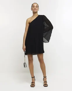 River Island plisse one shoulder shift mini dress< Dresses