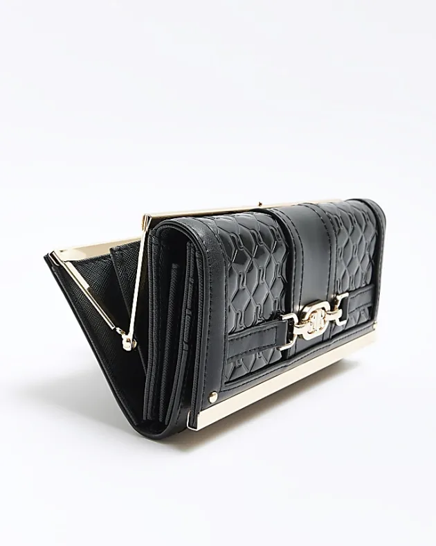 River Island quilted clip top purse< Bags, Purses & Luggage