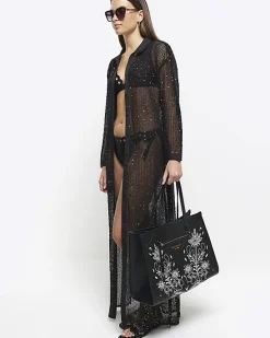 River Island raffia embroidered tote bag< Bags, Purses & Luggage