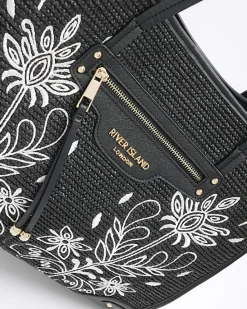 River Island raffia embroidered tote bag< Bags, Purses & Luggage