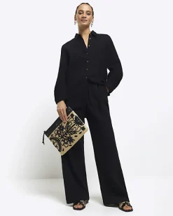 River Island raffia embroidered pouchette bag< Bags, Purses & Luggage