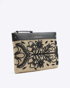 River Island raffia embroidered pouchette bag< Bags, Purses & Luggage