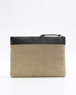 River Island raffia embroidered pouchette bag< Bags, Purses & Luggage