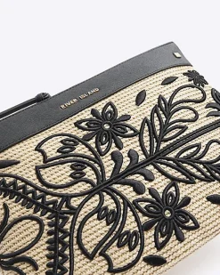 River Island raffia embroidered pouchette bag< Bags, Purses & Luggage