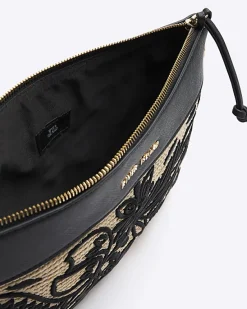 River Island raffia embroidered pouchette bag< Bags, Purses & Luggage