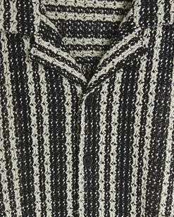 River Island regular fit crochet stripe revere shirt< Shirts