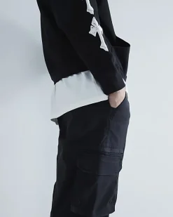 River Island regular fit cuffed cargo trousers< Trousers