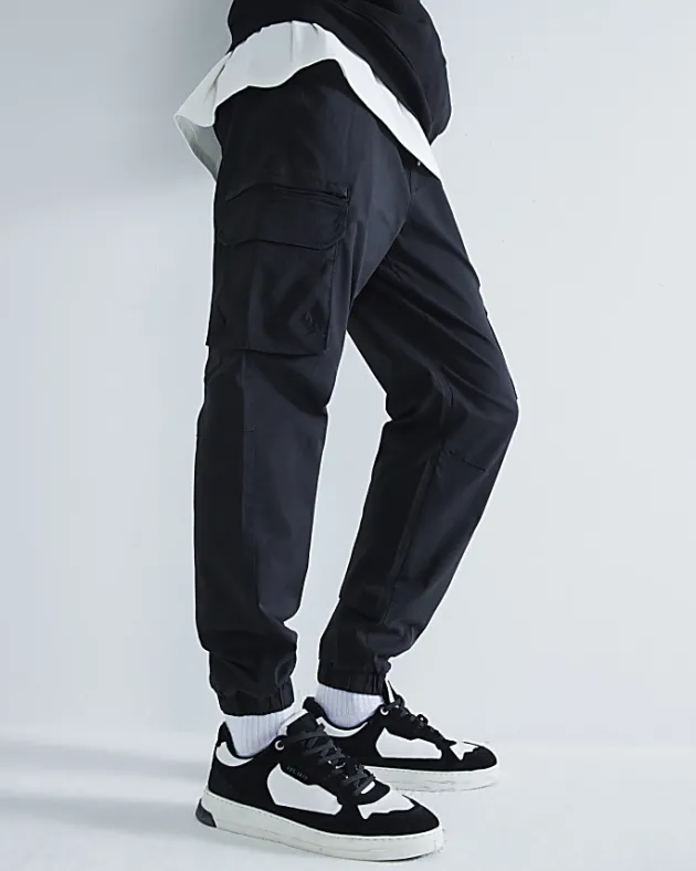 River Island regular fit cuffed cargo trousers< Trousers