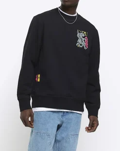 River Island regular fit Japanese tiger sweatshirt< Hoodies & Sweatshirts