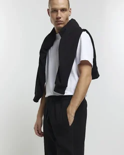 River Island regular fit rib panel joggers< Joggers