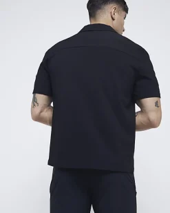 River Island Regular Fit Seersucker Revere Shirt< Shirts