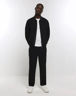 River Island regular fit suedette bomber jacket< Big & Tall