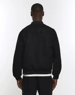 River Island regular fit suedette bomber jacket< Big & Tall