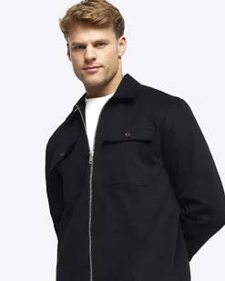 River Island regular fit zip up overshirt< Shirts
